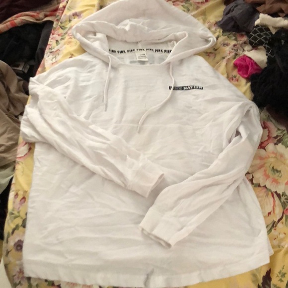 PINK Victoria's Secret Tops - PINK victoria's secret hoodie white s